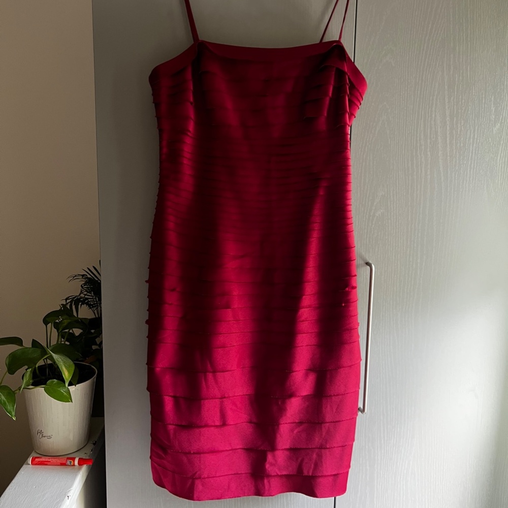 Short Dark red layered dress